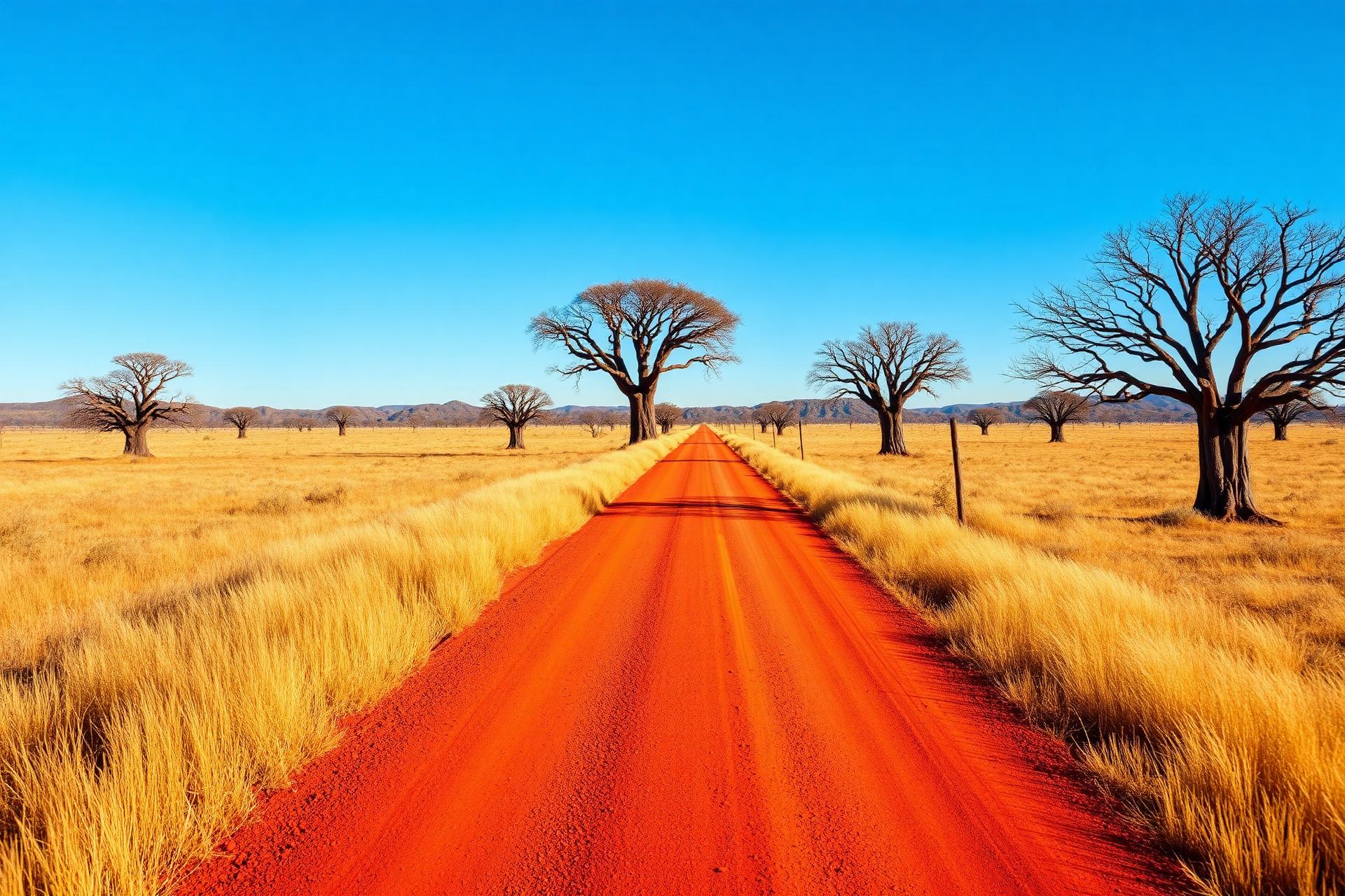 Gibb River Road red dirt with boab trees